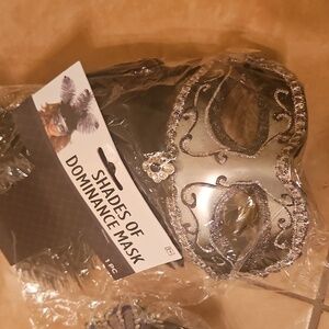 Mask Shade of dominance Halloween mask black and silver feathers on top …
